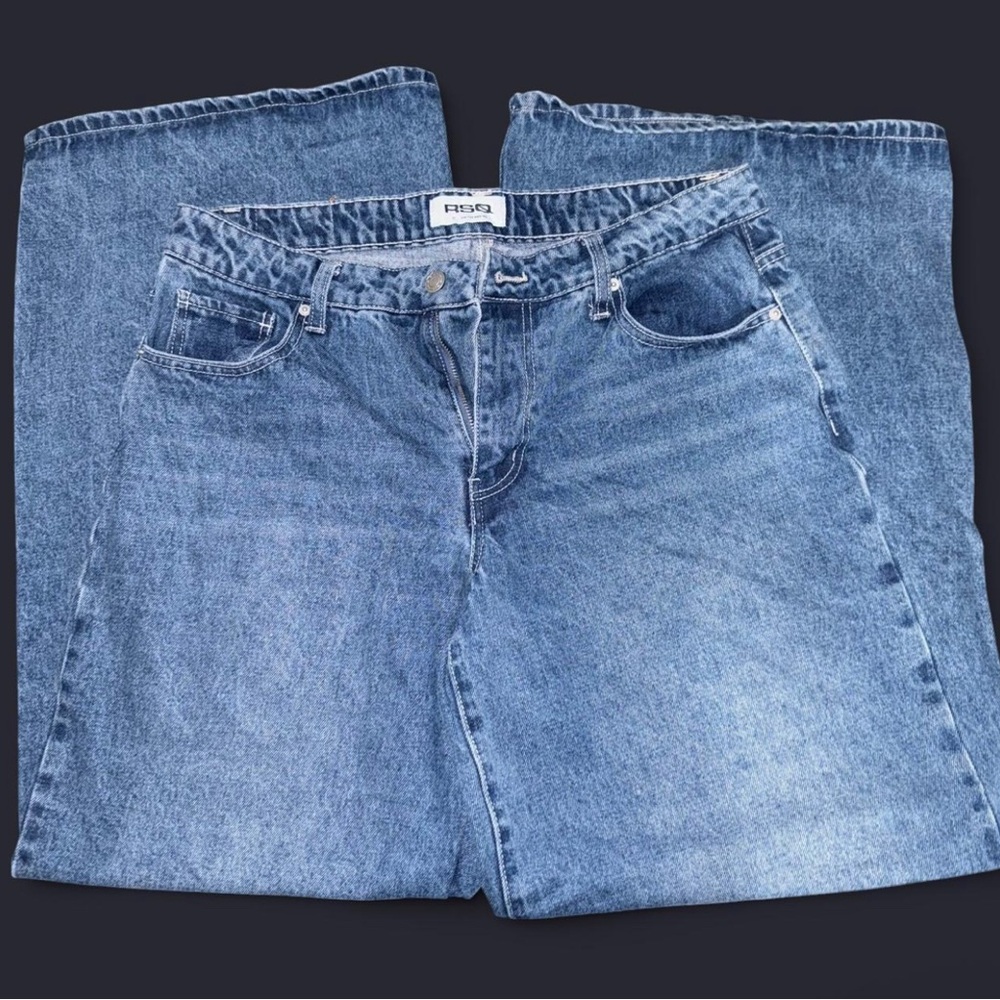 TILLYS RSQ Low Rise Wide Leg Dark Blue Denim (31)